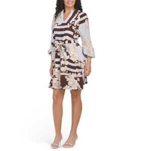CARTOLINA Multi Long Sleeve Floral Mini Dress